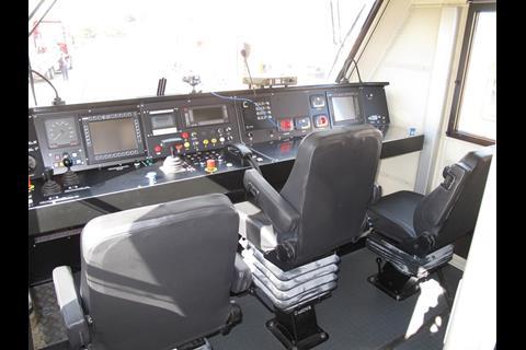 Inside the cab of the test car; the TBL1+ equipment is on the driver's left and the ETCS cab signalling on the right. Photo: Harry Hondius